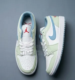 Air Jordan 1 Low – Mint Green, White Light Blue Premium Sneakers
