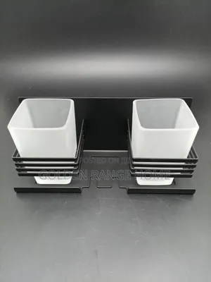Black Double Toothbrush/Cup Holder