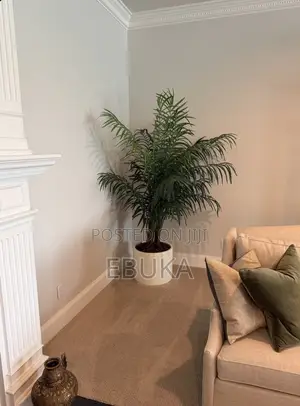 Pebble Fiberglass Planters and Artificial Flower