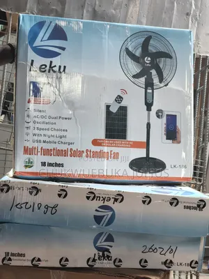 Leku 18-Inch Multi-Functional Solar Standing Fan – LK-186