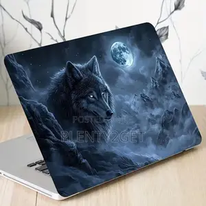 Two-Pack of Wolf-Themed Laptop Stickers, Suitable for Netbooks