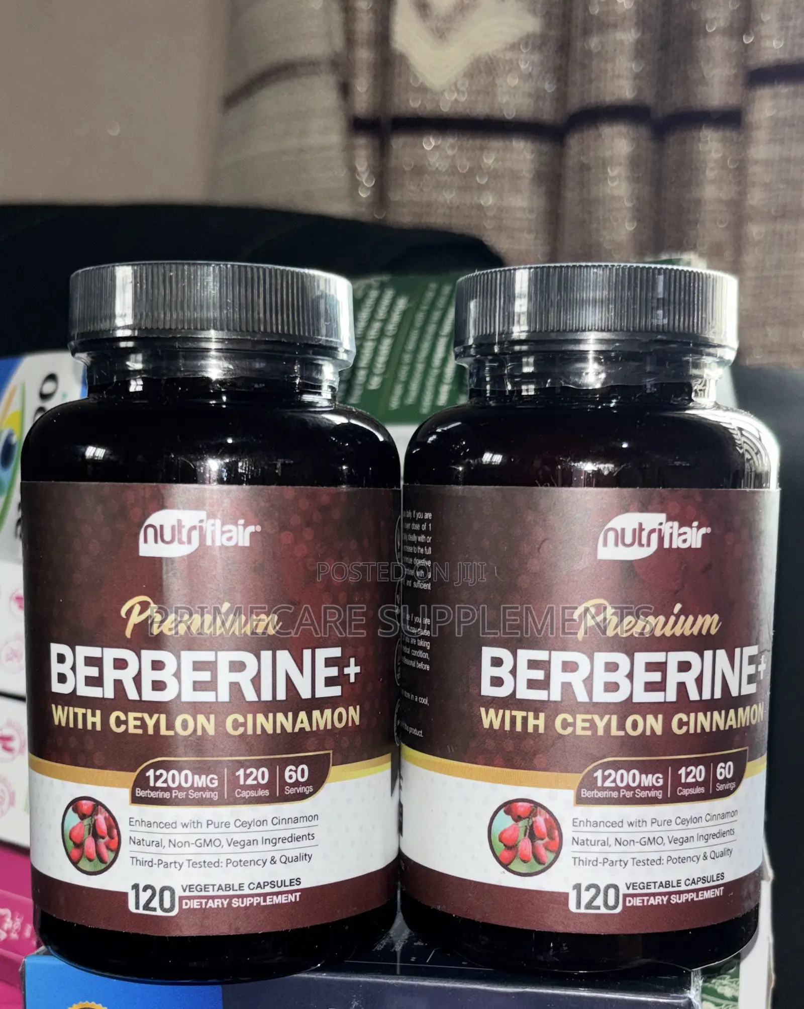 NutriFlair Berberine HCl 1200mg, 120 Capsules - Plus Ceylon Cinnamon