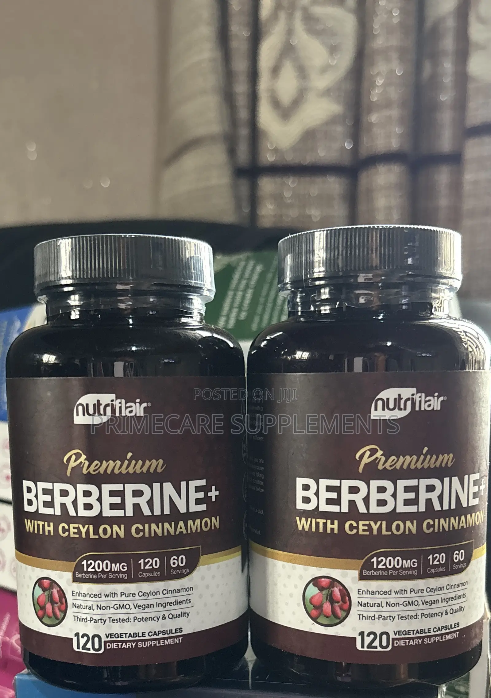 NutriFlair Berberine HCl 1200mg, 120 Capsules - Plus Ceylon Cinnamon