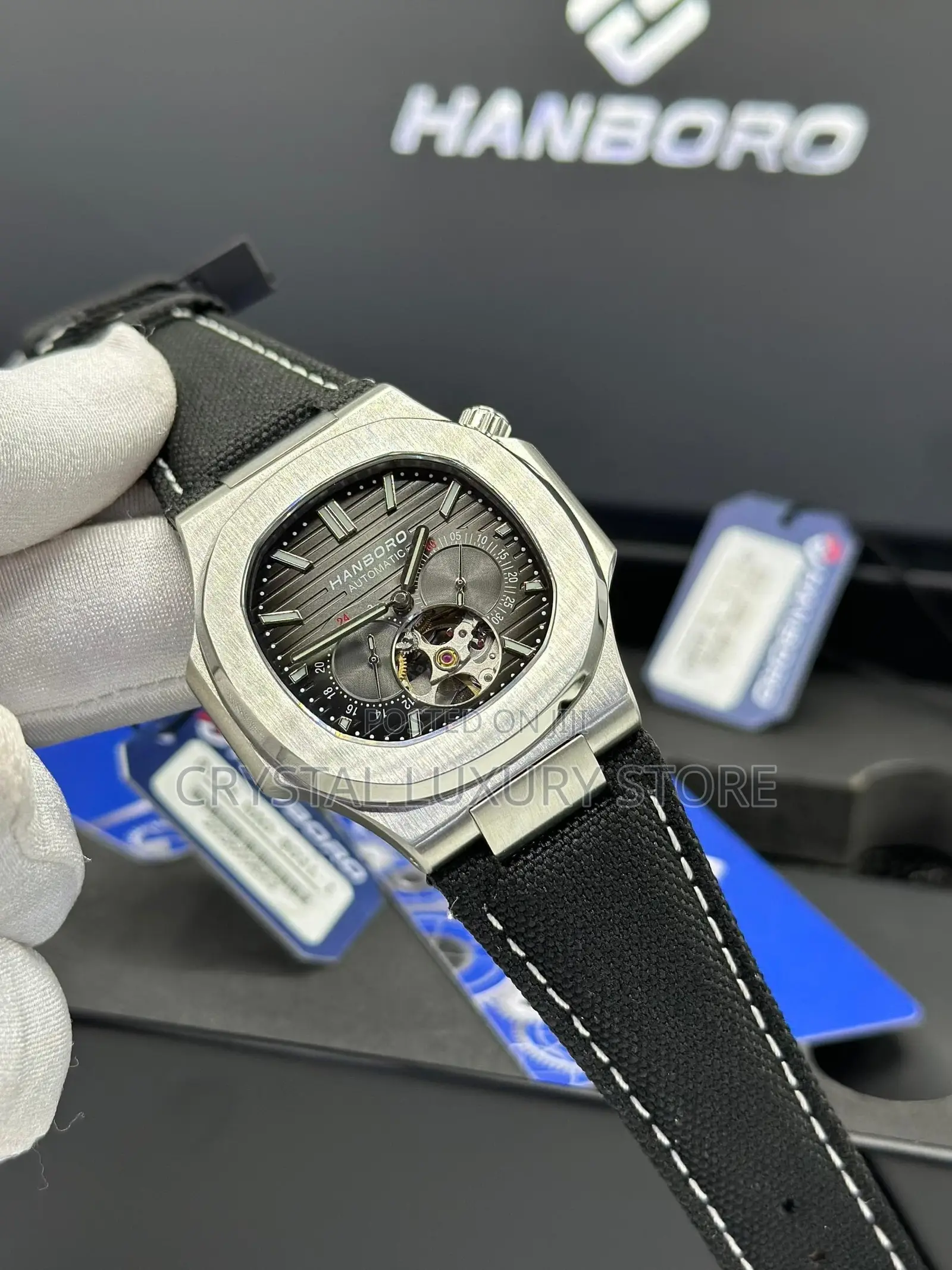 Hanboro Quality Luxury Men Automatic Engine Wristwatch