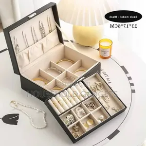 Double Layer Leather Jewellery Storage Box