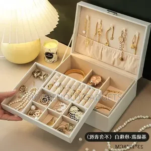 Double Layer Leather Jewellery Storage Box