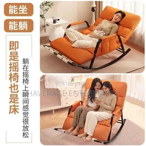 Patio Rocking Chairs With Cushion, Ergonomic Armchair Side Pocket