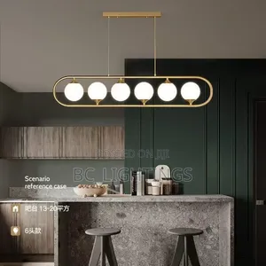 Long Dining Table Lights Restaurant Kitchen Glass Ball Chandelier