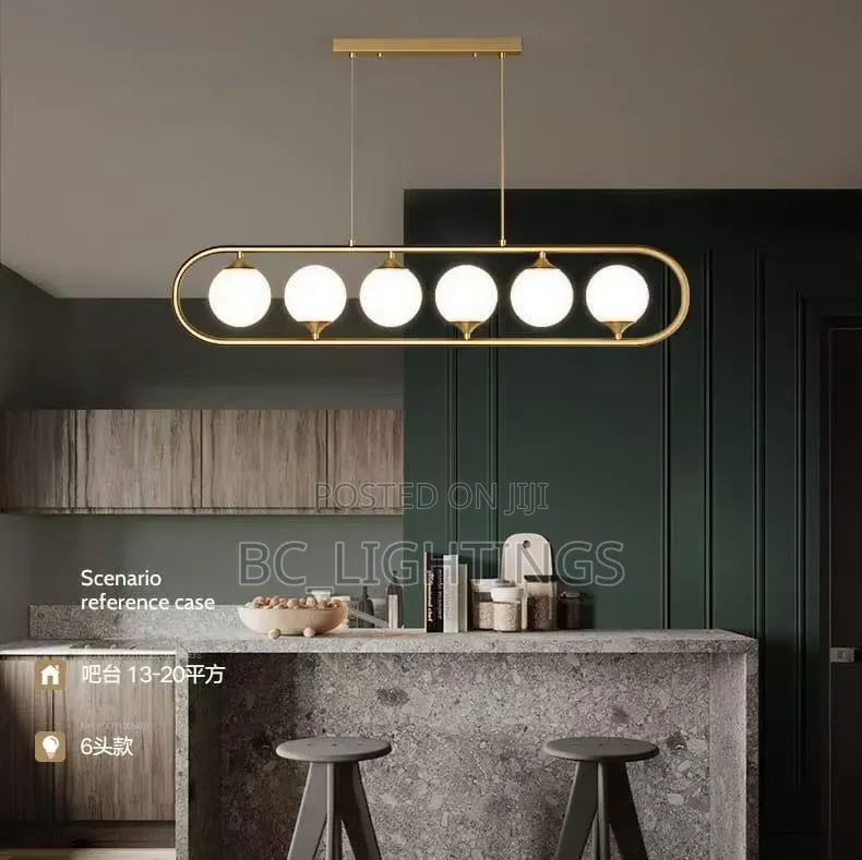 Long Dining Table Lights Restaurant Kitchen Glass Ball Chandelier