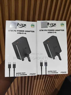 Original Flick Super Fast Charger 67w- USB-C + USB-A + Cable
