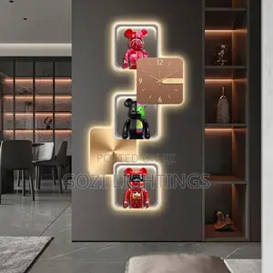 Luxury LED Bearbrick Wall Clock | Modern Decorative Wall Light