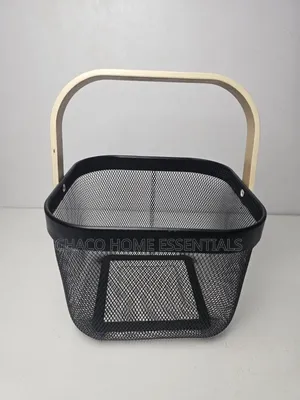 Small-Sized Black Mesh Storage Basket