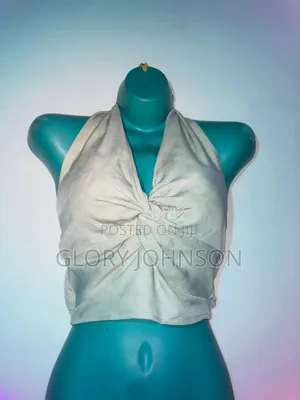Beautiful Backless Beige Cotton Thrift Top
