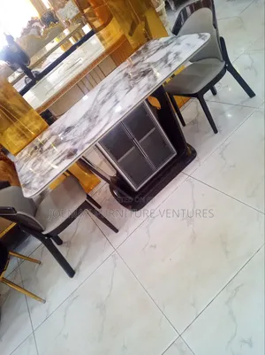 Adorable Turkish Dining Table With Wooden Chairs Marble Top.
