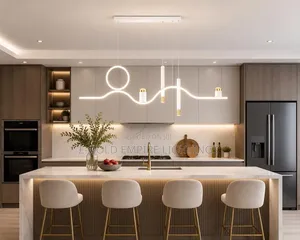Modern LED DiningChandelier |WaveLight|Elegant Gold White CeilingLight