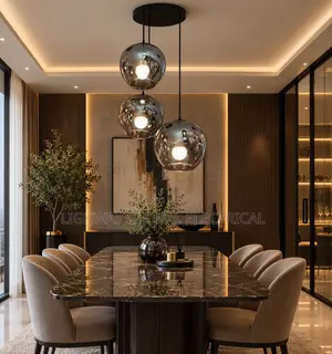 Three in One Smoky Shiny Glass Pendant Light