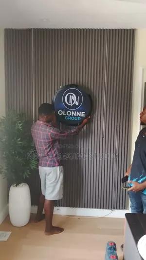 3D Reception Office Signage With Light