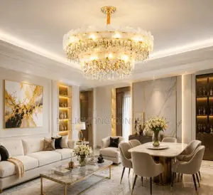 Modern French Retro Flower Crystal Chandelier for Living Room, Bedroom