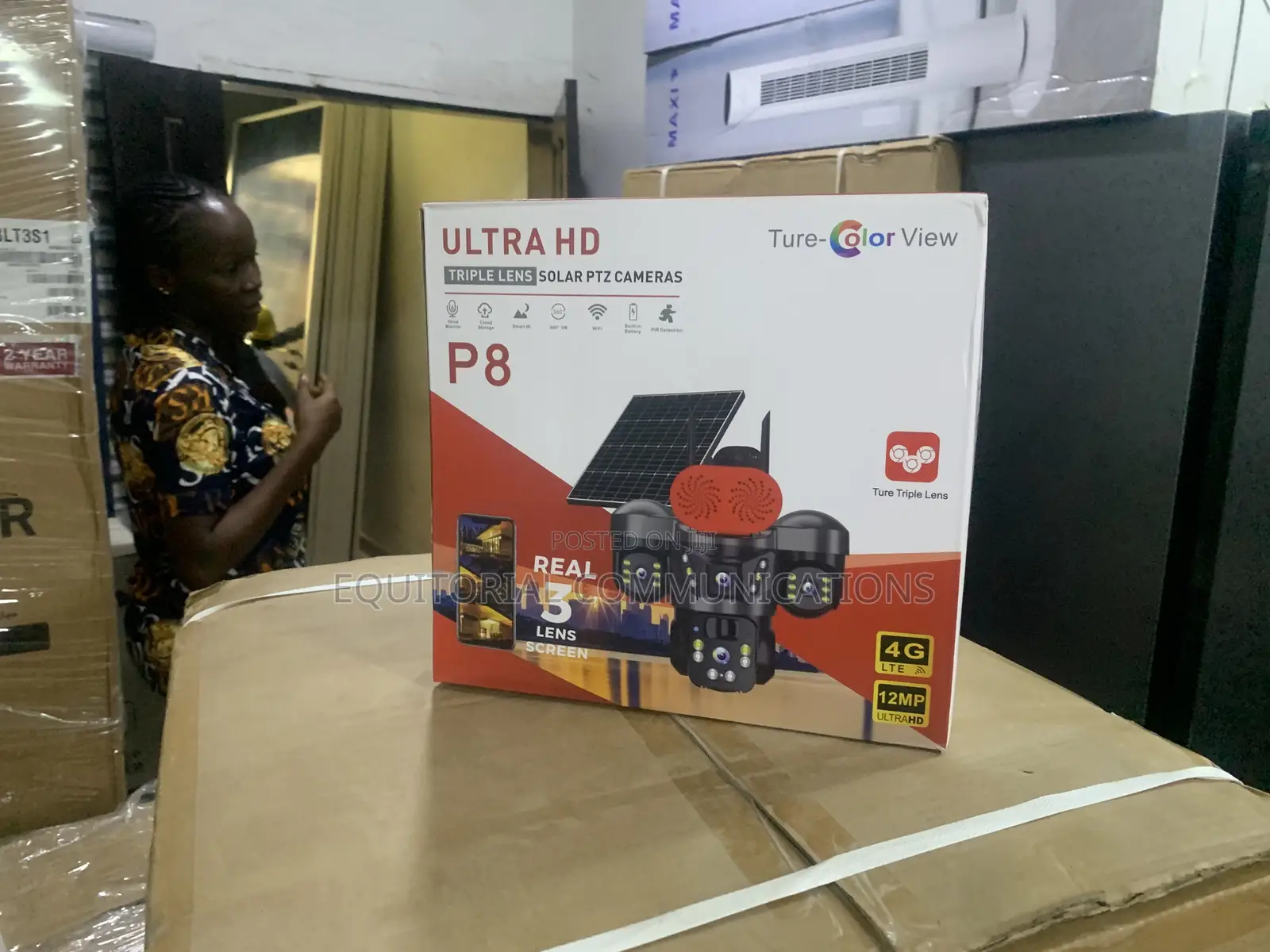 Ultra HD Triple Lens Solar PTZ Security Camera