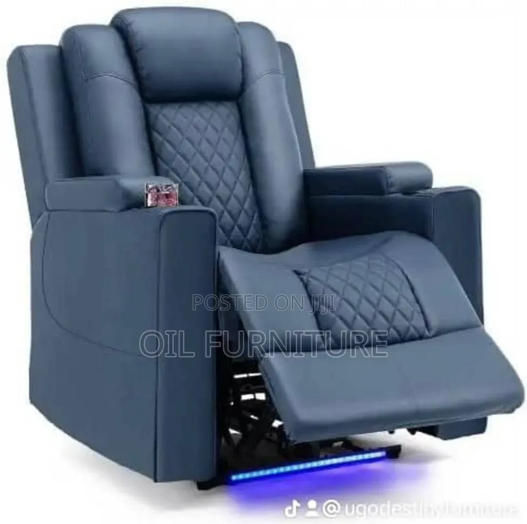 ​Luxury Home Theater Recliner Chair With LED Lighting Cup Holders