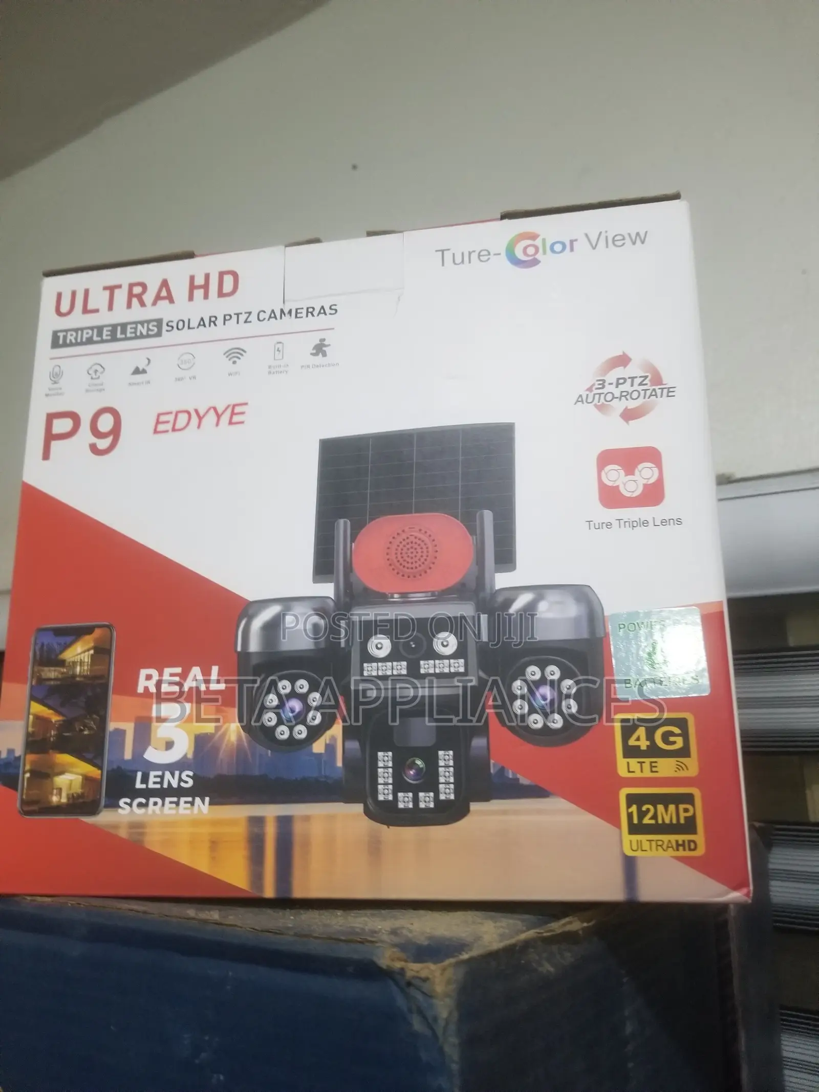 Ultra HD Triple-Lens Solar PTZ Security Camera