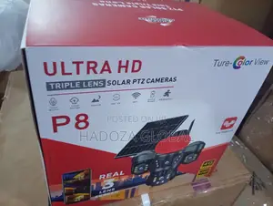  Ultra HD Three Lens Solar PTZ CCTV Camera With Remote Pan