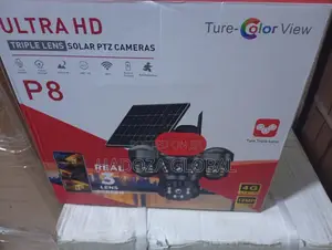 Solar Powered Outdoor PTZ Camera With Triple Lens Monitoring