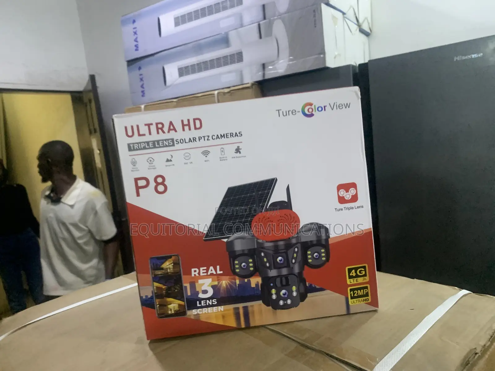 Solar PTZ Security Camera With Triple Lens Ultra HD View