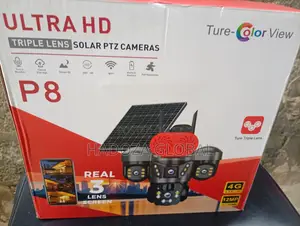 Wireless Solar PTZ Camera With Three Lenses for Wide Area Outdoor