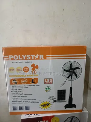 18 Inch Rechargeable Solar Fan Polystar