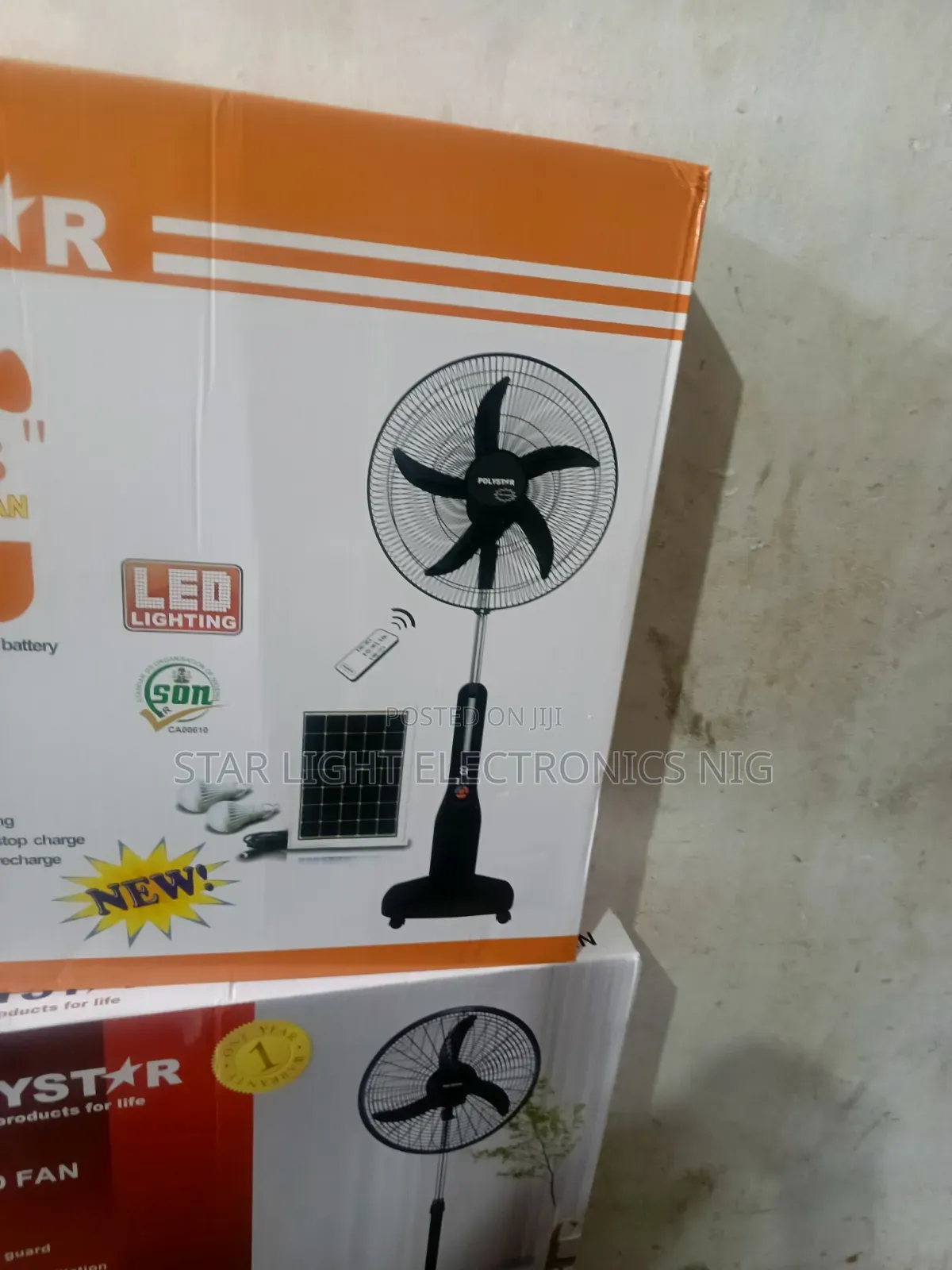 18 Inch Rechargeable Solar Fan Polystar