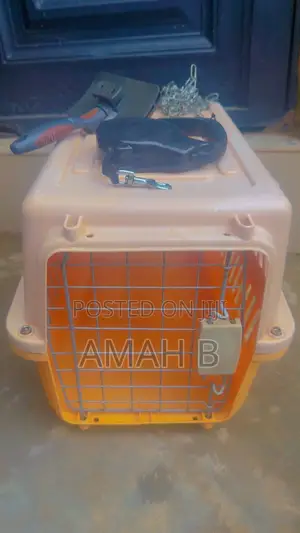Neatly Used Pet Carrier + Retractable Leash + Fur Brush