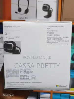 Microsoft HD-3000 Webcam - 720p HD Video Chat & Recording