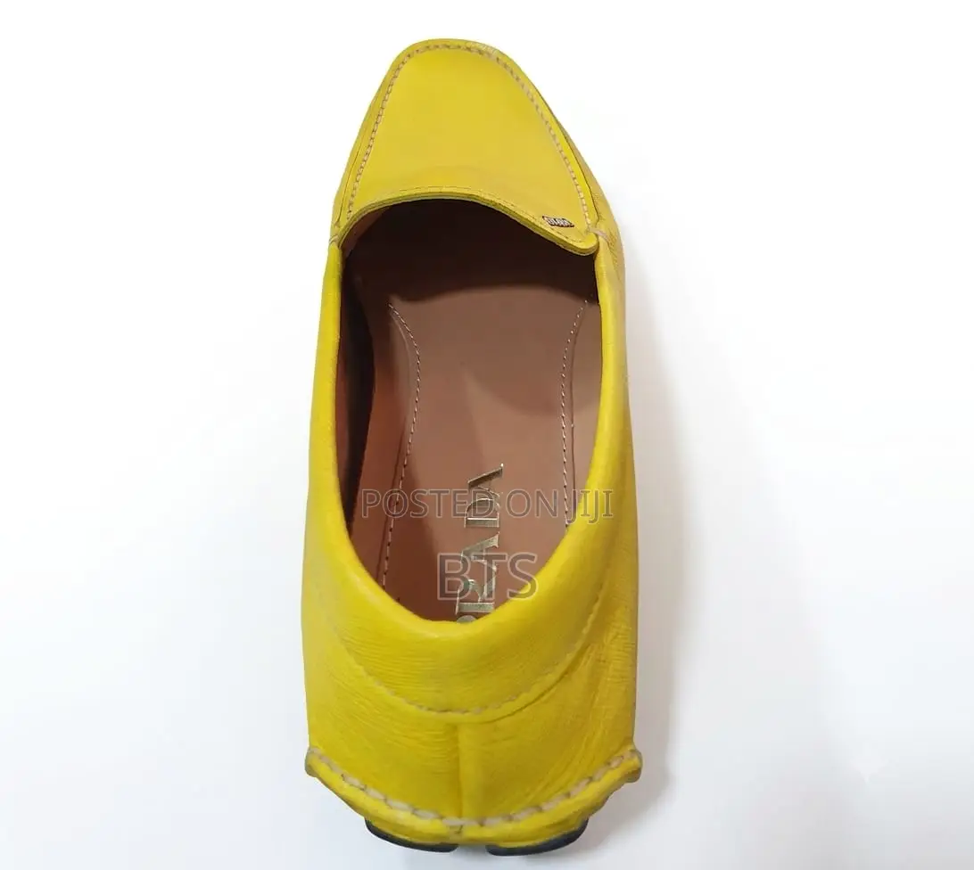 Prada Leather Yellow Shoe