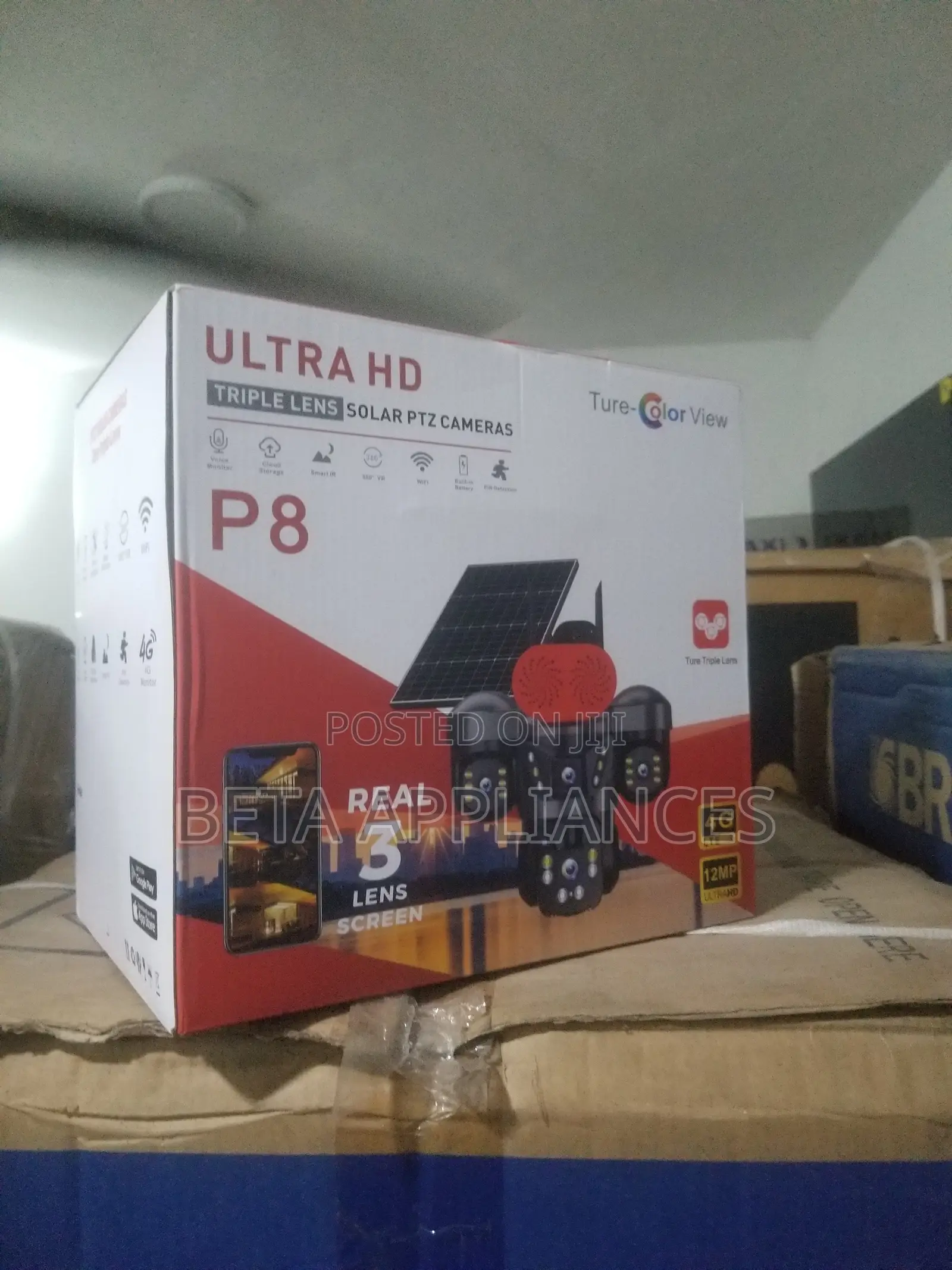 Triple-Lens Solar Powered PTZ Security Camera