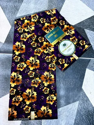 Blue Gold Super Wax Ankara Fabric