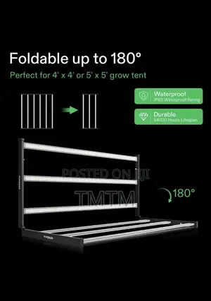 Full Spectrum LED Grow Light Bar 645W, Foldable 6 Dimming Option