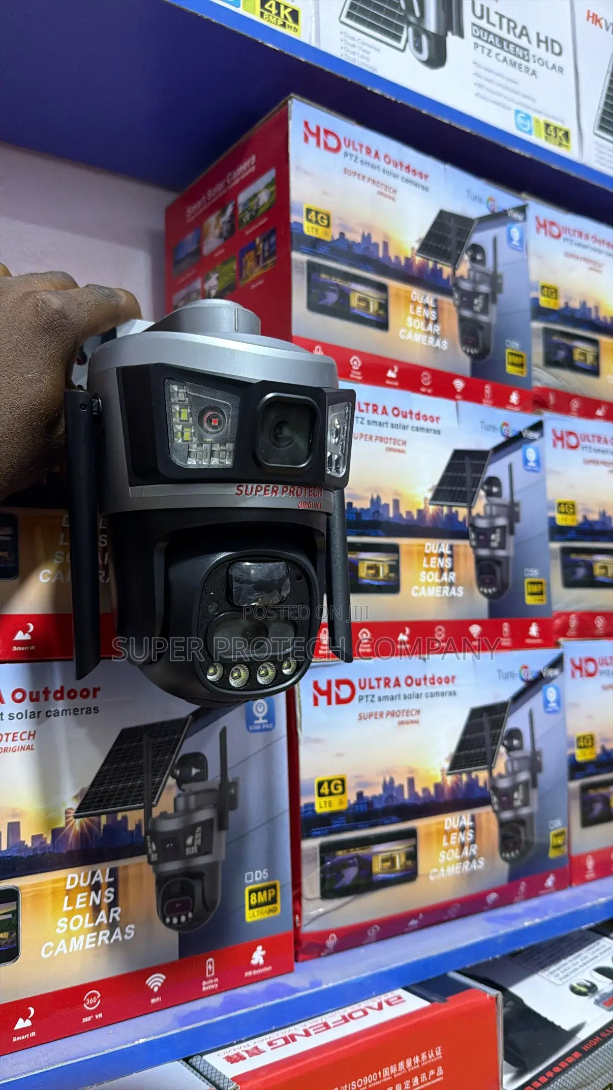V380 Double Lens Solar Security Camera