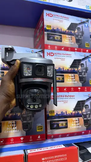 V380 Double Lens Solar Security Camera