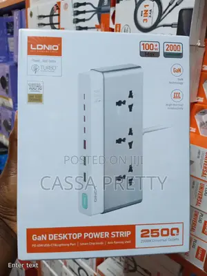 LDNIO 2500w GaN Desktop Power Strip Tower Extension