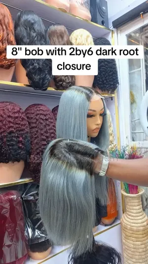 8" Bob With 2by6 Closure Dark Root