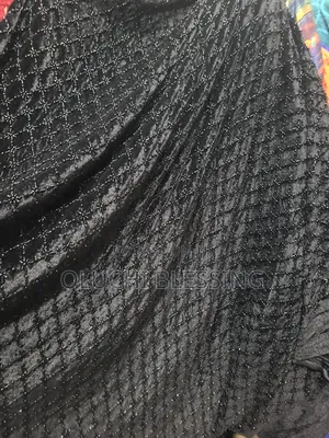 Quality Beaded Velvet Available in Black (20,000)per Yard