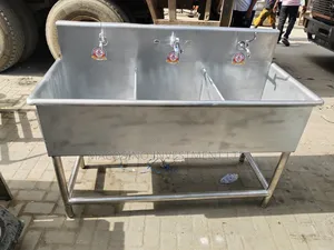 Triple Bowl Industrial Scrub Sink.