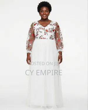 Ivory Mesh Overlay Gown