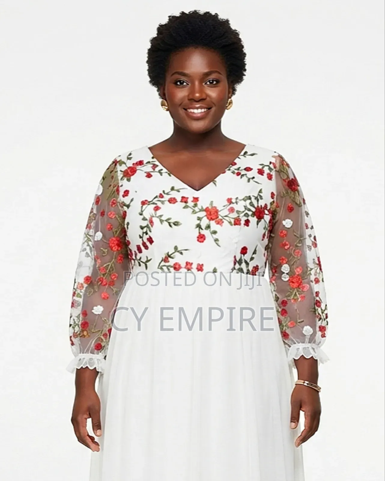 Ivory Mesh Overlay Gown