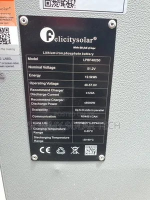 Felicity Lithium Ion Battery 12.5kwh 51.2v