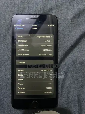 Apple iPhone 8 Plus 256 GB Black