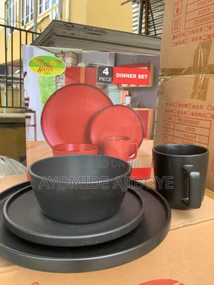 4pcs Black Dinner Set