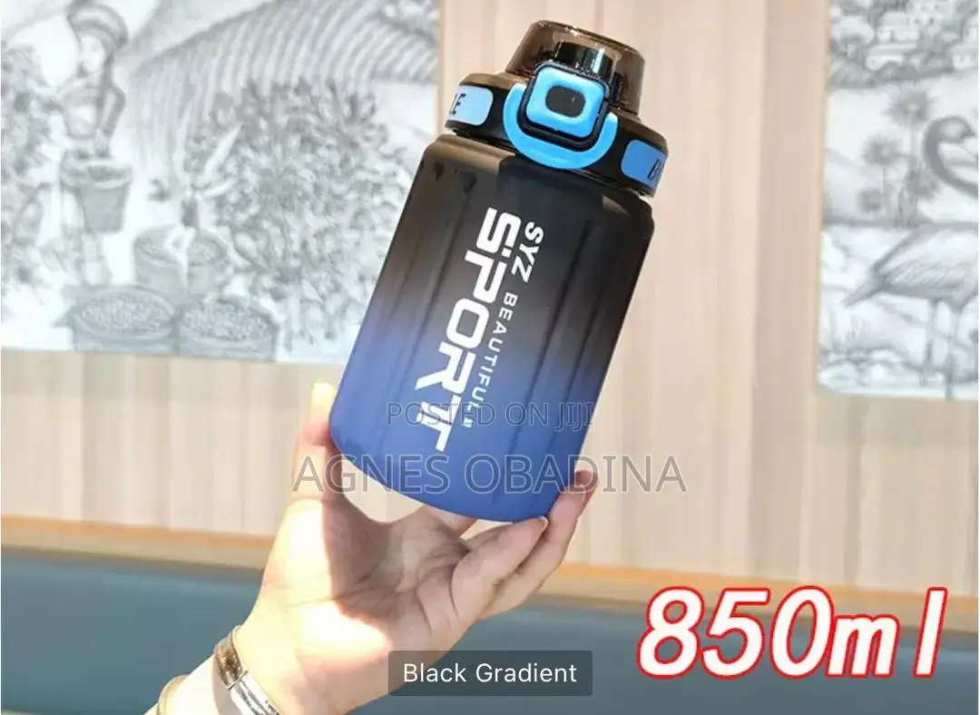 Kids Transparent Straw Space Water Bottle 850ml