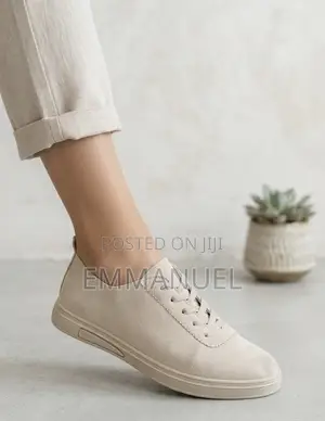 Beige Suede Canvas Shoes